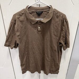 Banana Republic Brown Luxe Touch Performance Short Sleeve Polo
